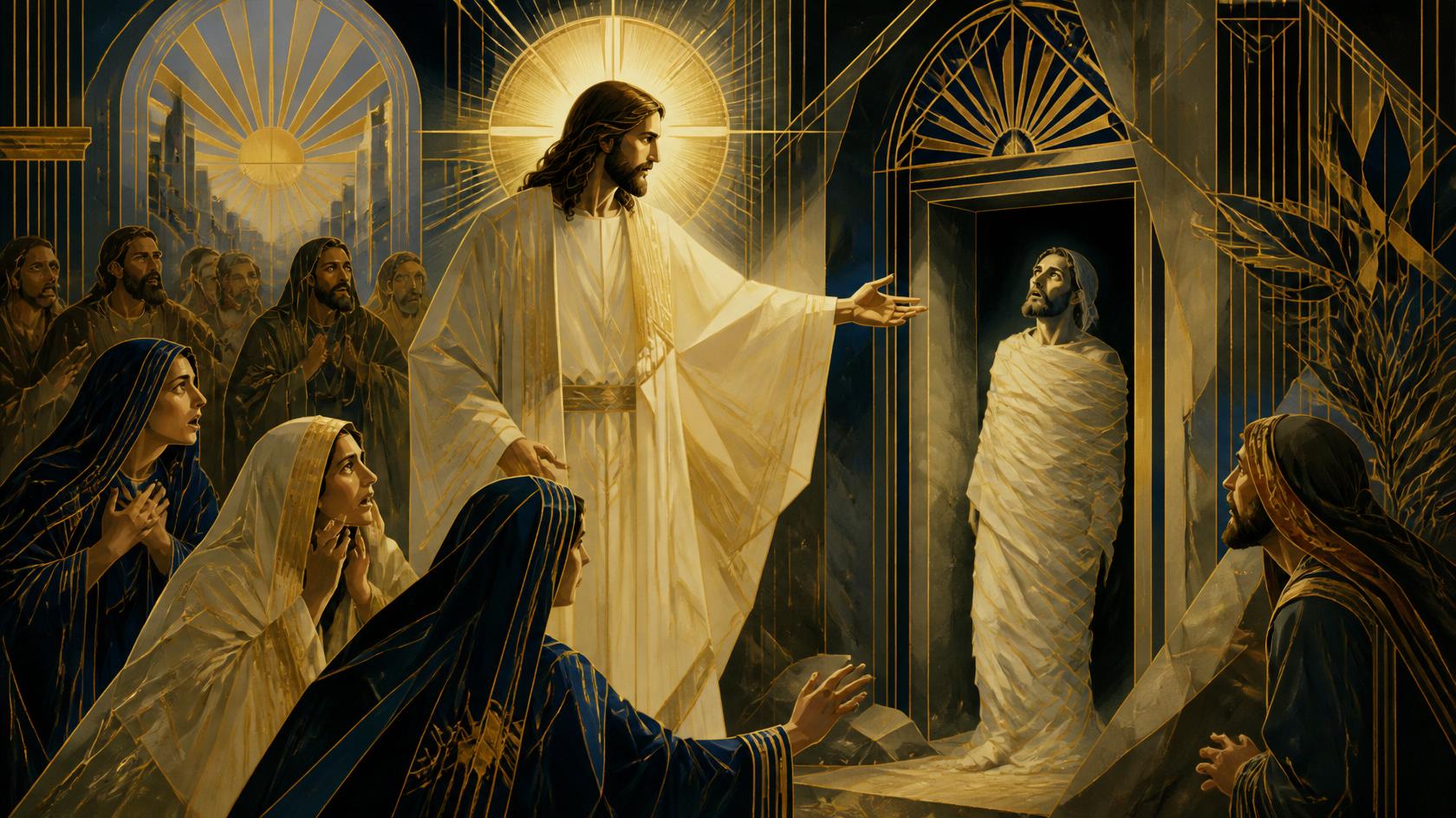 Jeesus ja Lasaruksen herättäminen kuolleista maalaus