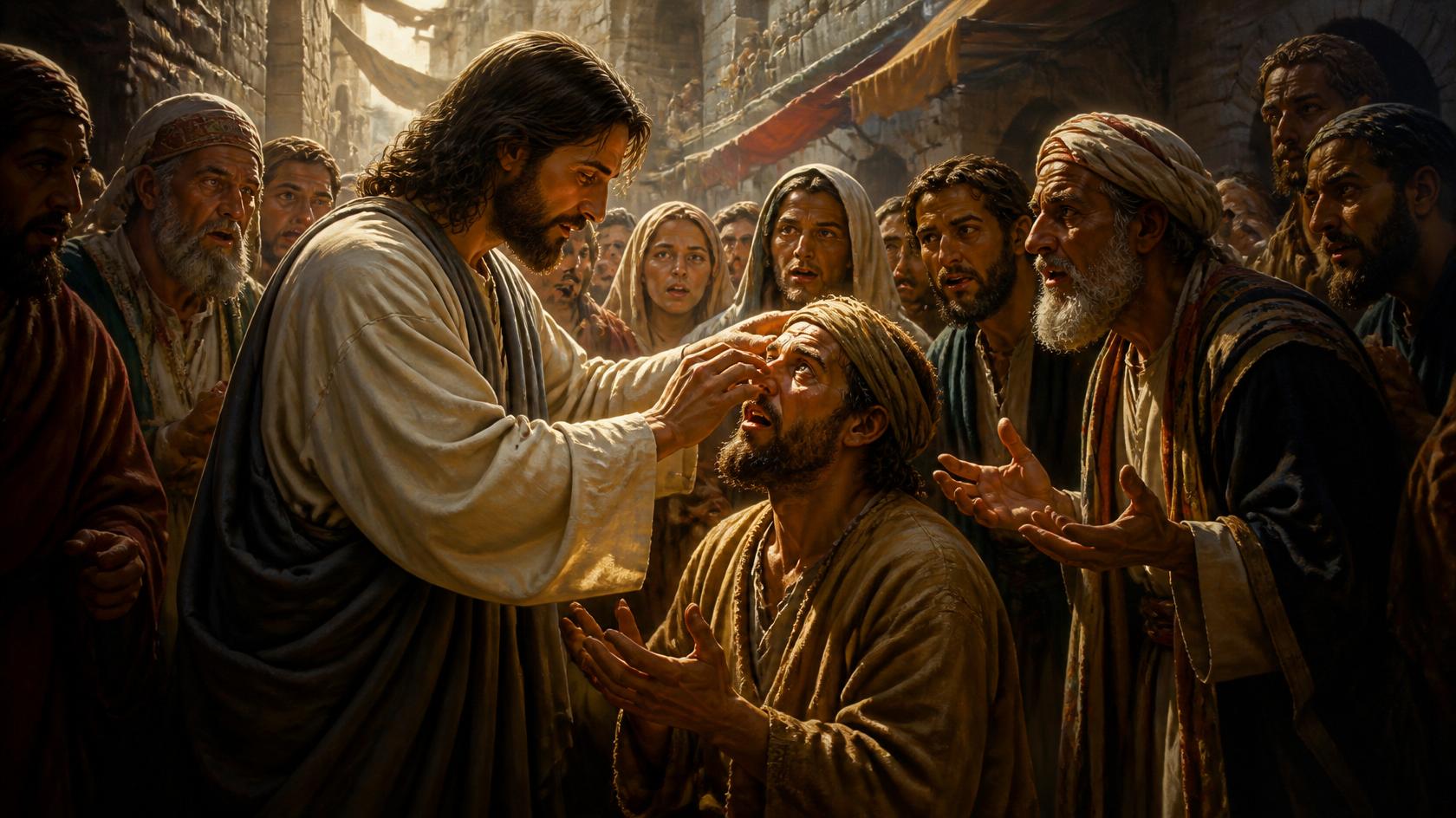 Maalaus, Jeesus parantaa sokean miehen