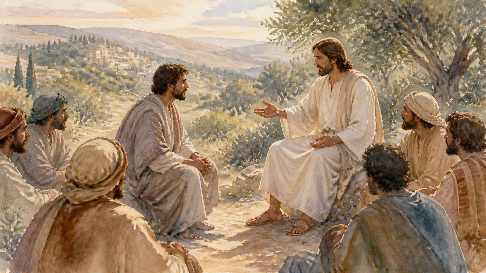 Jeesus-puhuu-anteeksiantamuksesta-Pietarille, maalaus