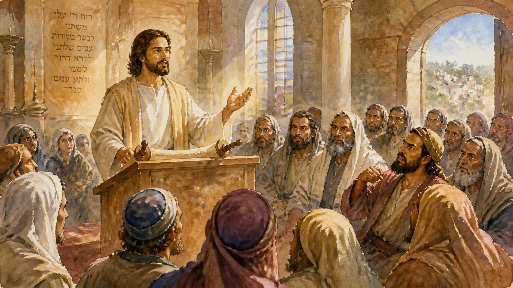 Maalaus, Jeesus opettaa Nasaretin synagoogassa