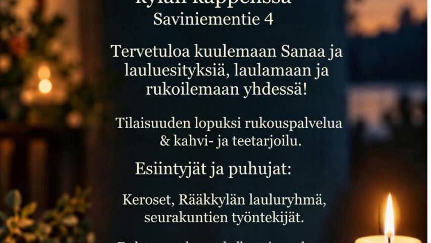 Sanan ja rukouksen illan mainos